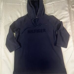 Navy Blue Vintage Tommy Hilfiger Hoodie 90’s 3/4 sleeve